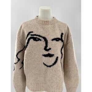 Paloma Wool Anita Sweater Ecru Cream Beige Womens Face Alpaca Knit Large L